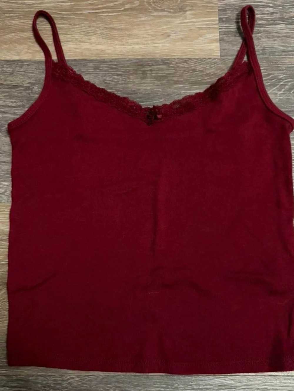 wild fable Burgundy Lace-Trim Camisole Tank